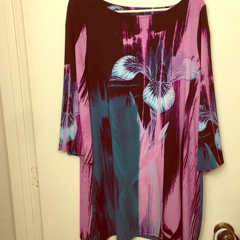 Alfani - 1X - Purple Lily Bell Sleeve Blouse